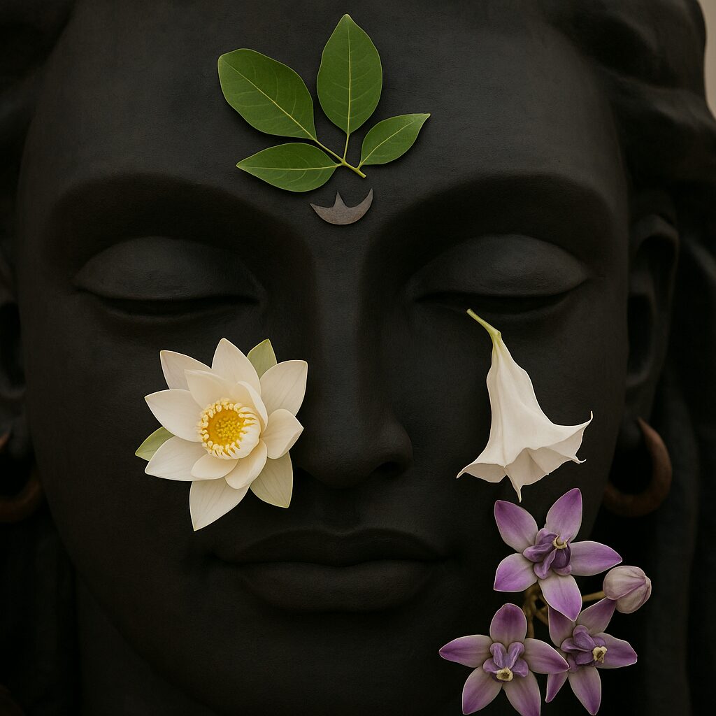 Different flowers are offered to Lord shiva