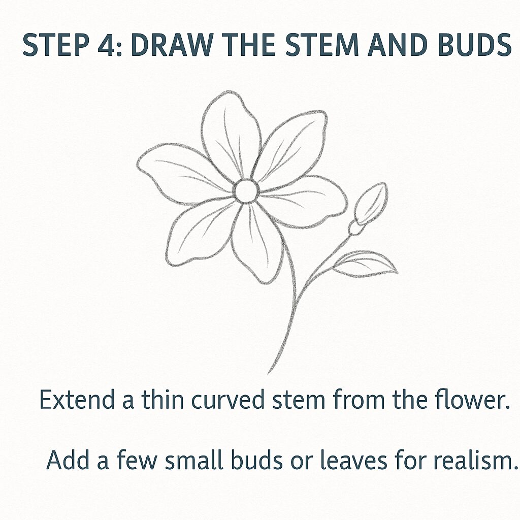 Draw the Stem and Buds